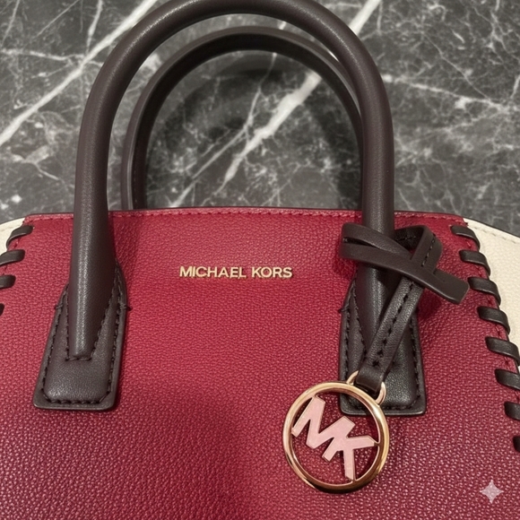 Michael Kors Red and Cream Satchel - Picture 3 of 6
